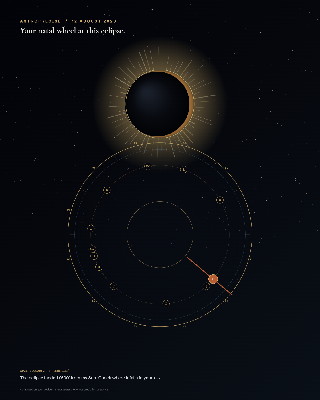 A premium black and brass eclipse plate with engraved orbital geometry